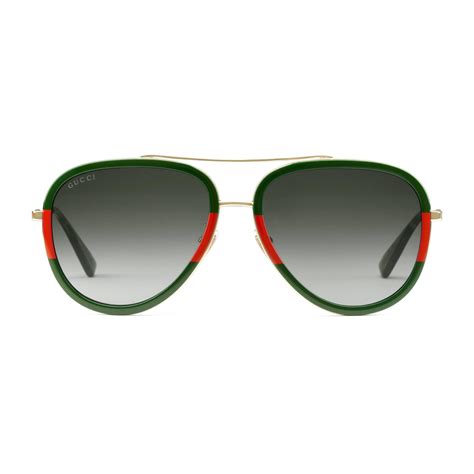 gucci sunglasses green red arms|Gucci aviator sunglasses on sale.